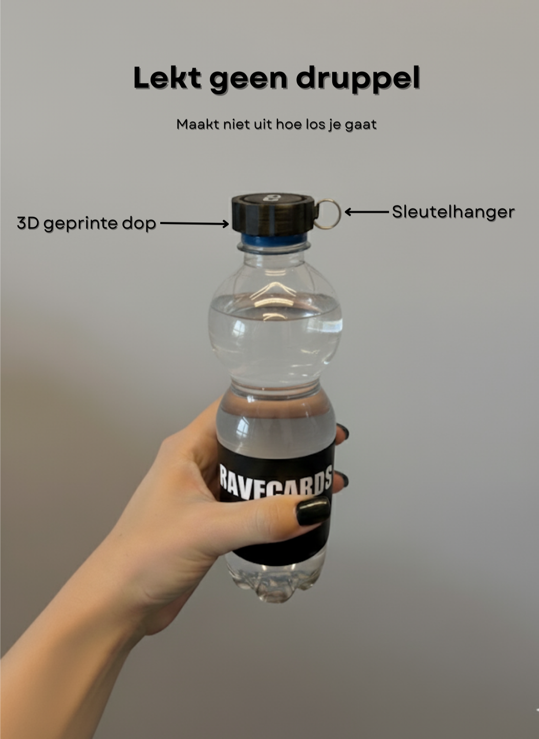 De universele dop als handige gadget en sleutelhanger; makkelijk aan je tas of broek te bevestigen voor elk festival.