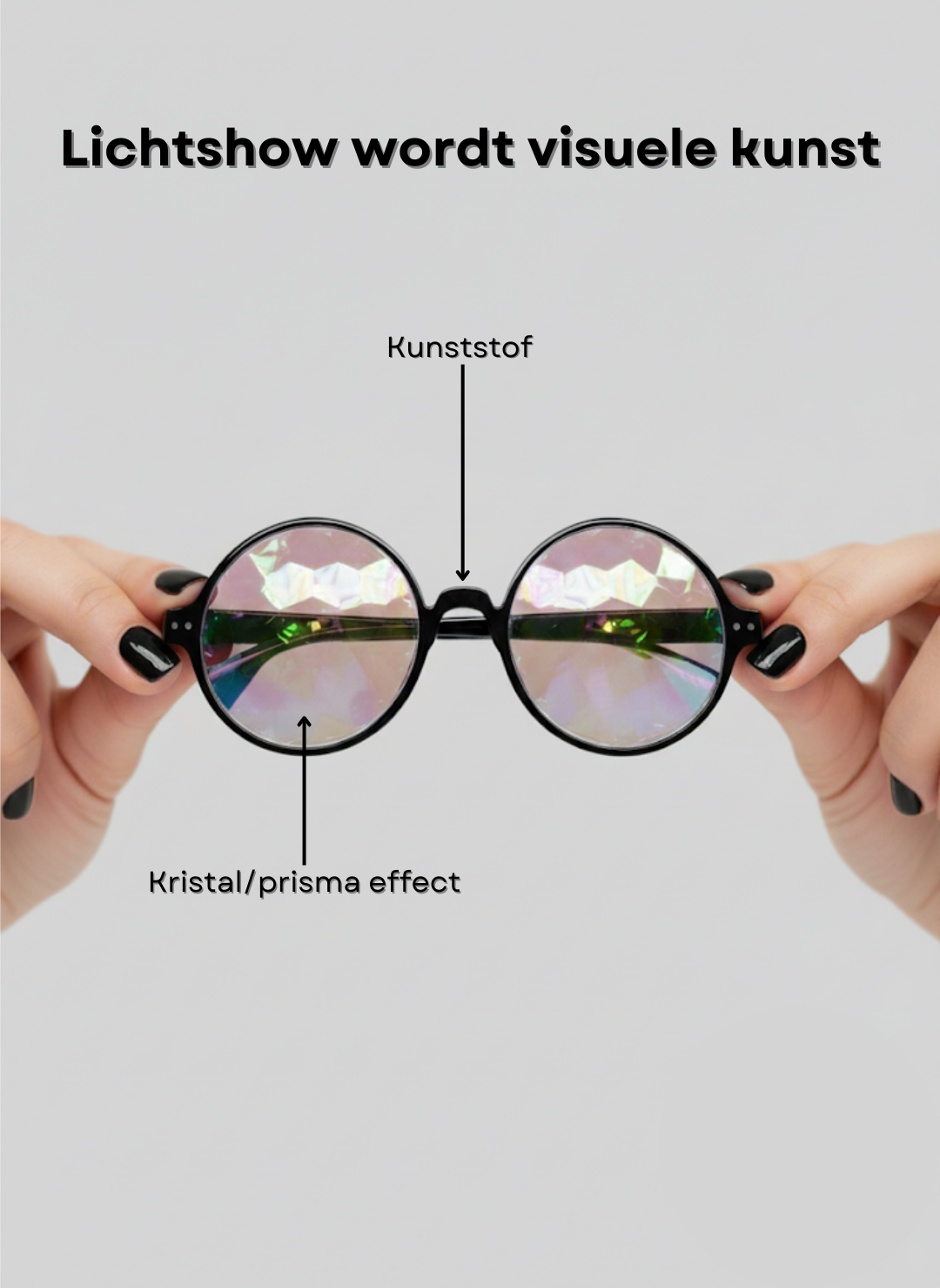 De ultieme festival bril passend bij de techno-stijl. Zorgt voor de perfecte look tijdens een avond op het festivalterrein.