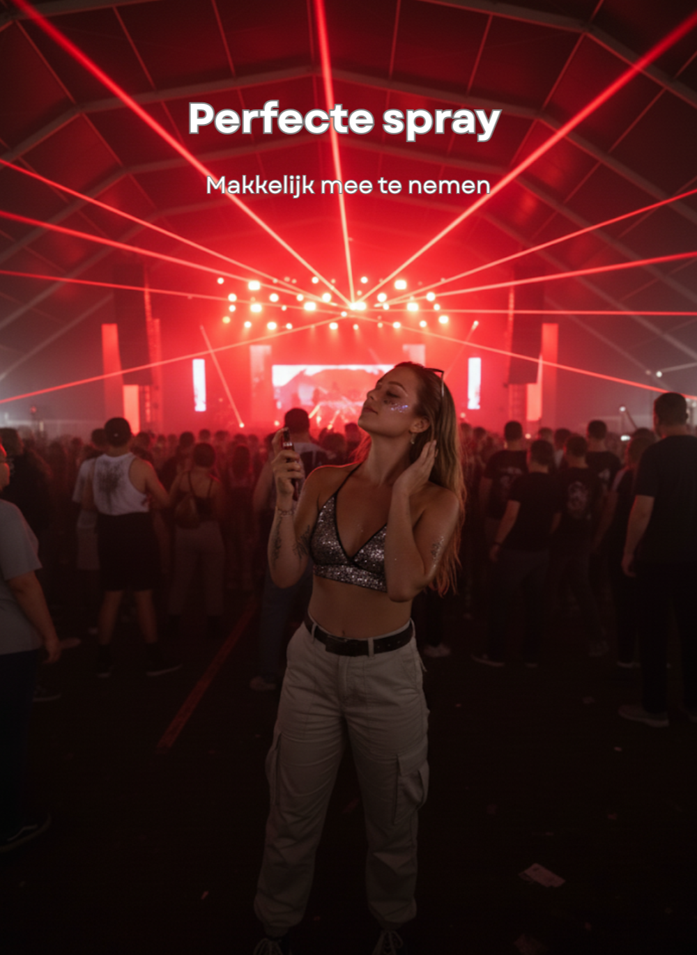 Afbeelding van de compacte navulbare parfumverstuiver, een handige festival gadget om je favoriete geur ook bij te hebben op een rave.